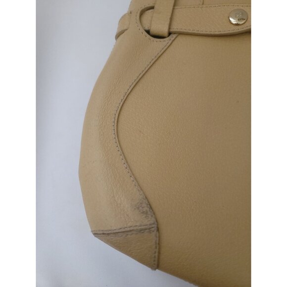 Kate Spade Beige Leather Shoulder Bag Handbag Satchel With Gold-Tone Hardware - Picture 3 of 10